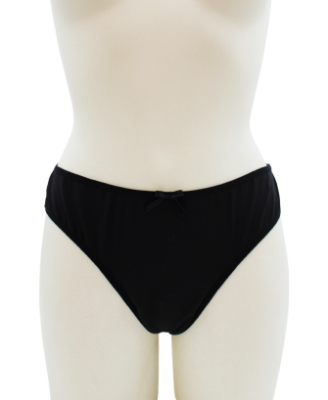 Culotte noire en dentelle avec nœud en satin 